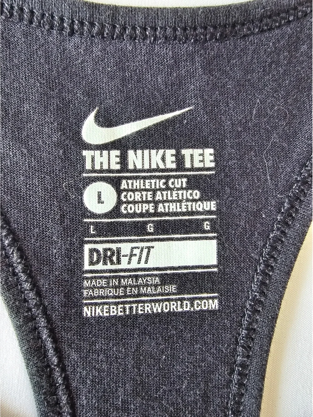 Nike Dri-FIT Athletic Cut Black Racerback Tank Top Large